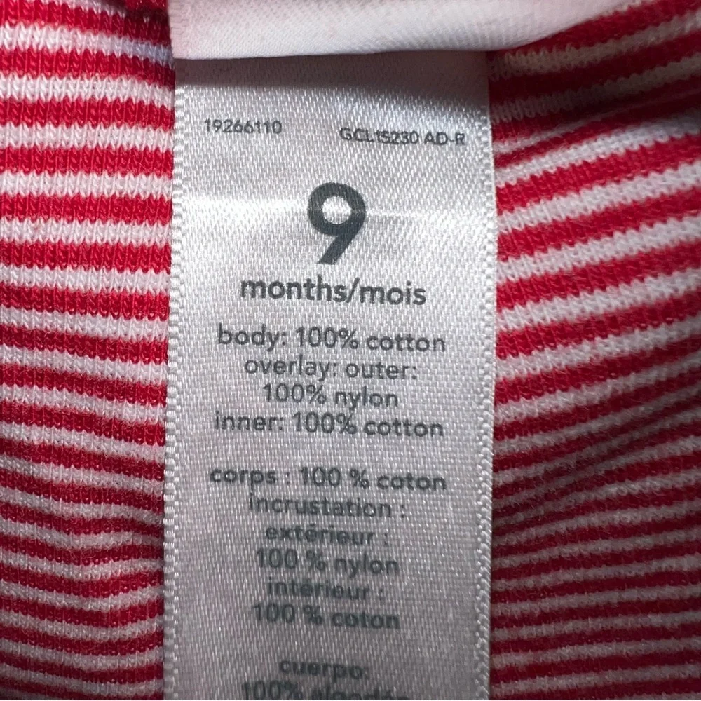 Carter's Baby Girls Red Striped Tutu Leggings, Size 9M
